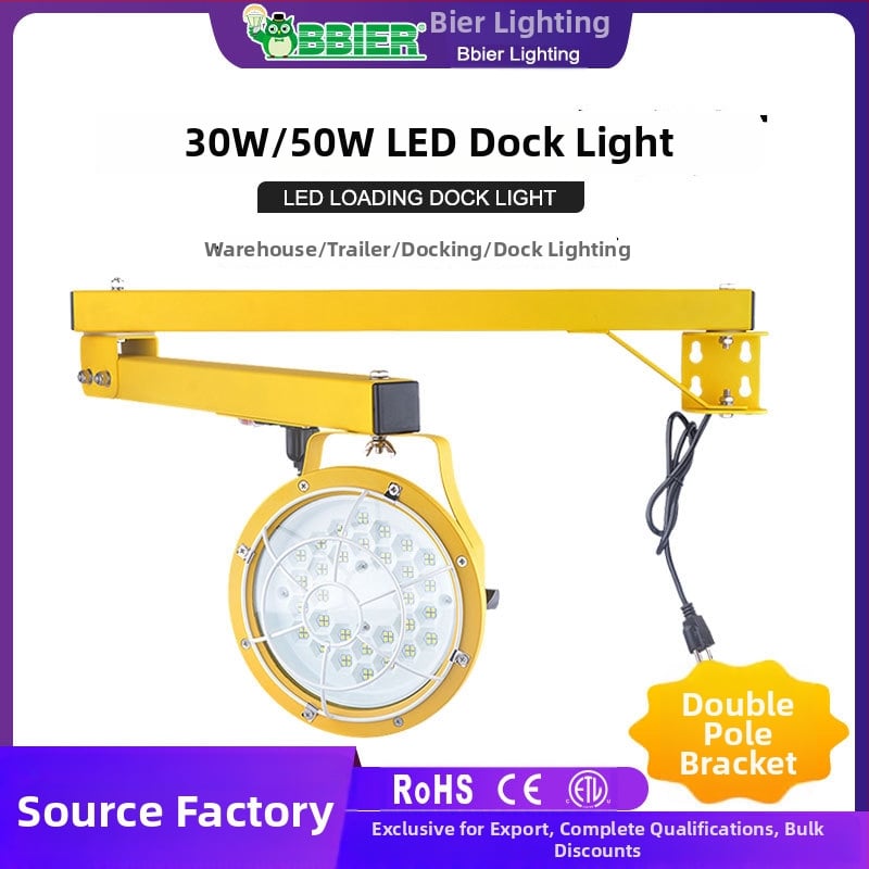 LED flood light s dvojitou držiou pre montáž, určený pre nakladanie a vykladku, vodotesný, silný jas, skladové osvetlenie