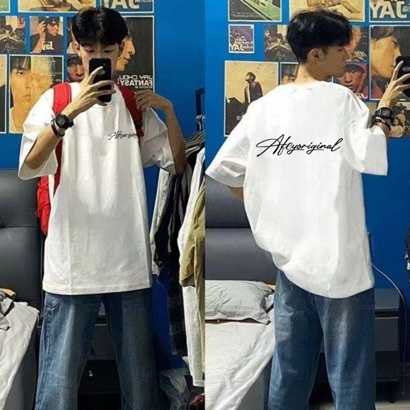 Ανδρικό oversized κοντομάνικο T-shirt από 100% βαμβάκι, καλοκαίρι, εκτύπωση καρτούν, χαλαρή γραμμή, στρογγυλός λαιμός