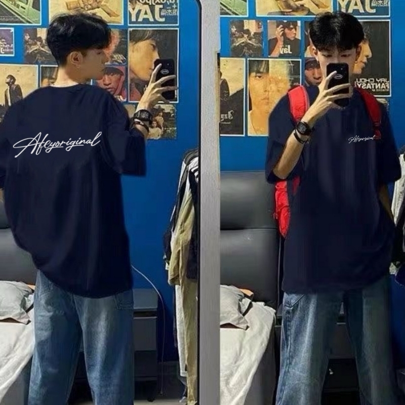 Ανδρικό oversized κοντομάνικο T-shirt από 100% βαμβάκι, καλοκαίρι, εκτύπωση καρτούν, χαλαρή γραμμή, στρογγυλός λαιμός