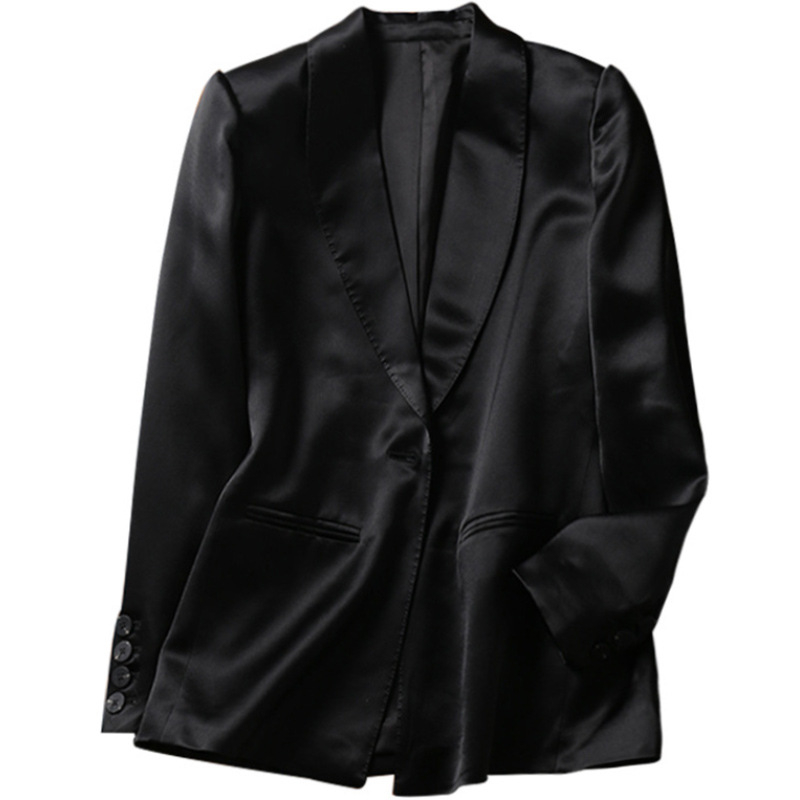 Γυναικείο blazer από βαρύ τριακετατικό ύφασμα, άνοιξη 2026, Κορεάτικο στυλ, casual κοντό σακάκι
