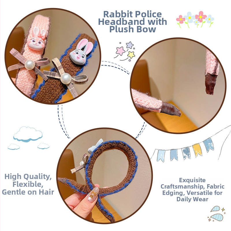Zootopia Judy Hopps – doplnok do vlasov pre dievčatá, tkaná mašlička na hlavu, roztomilá a všestranná