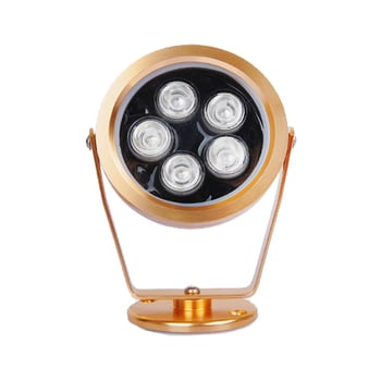 LED εξωτερικός κυκλικός προβολέας φωτισμού τοπίου, αδιάβροχος, αλουμινένιο χρυσό φινίρισμα, 3W/5W, για δέντρα και κήπους