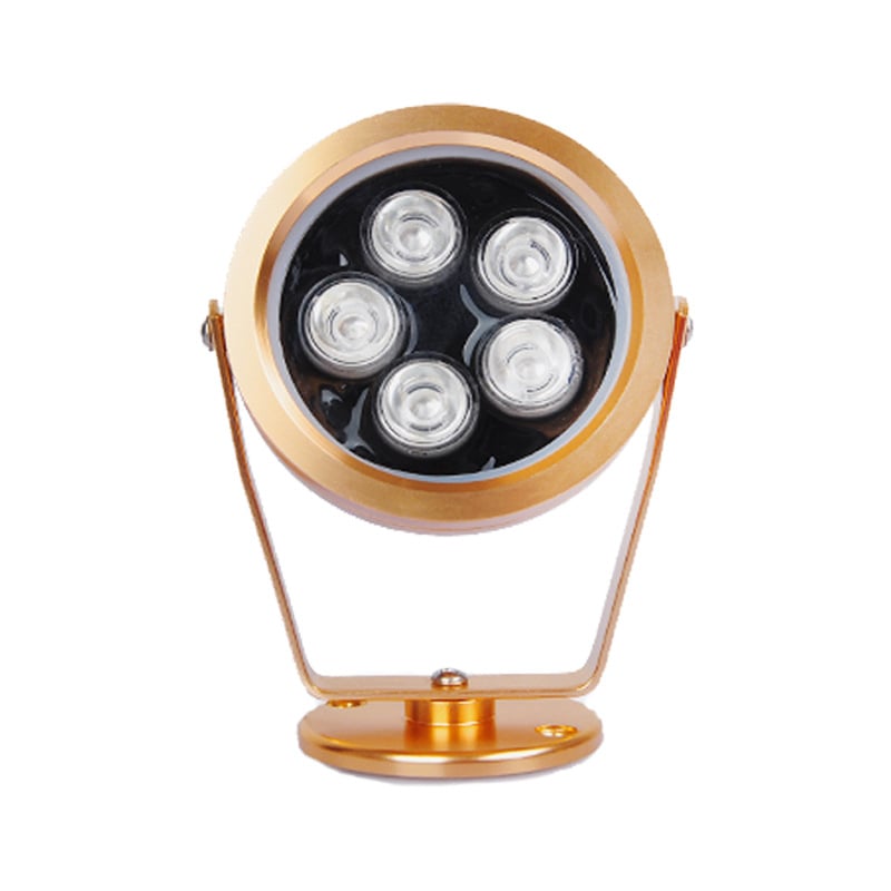 LED εξωτερικός κυκλικός προβολέας φωτισμού τοπίου, αδιάβροχος, αλουμινένιο χρυσό φινίρισμα, 3W/5W, για δέντρα και κήπους