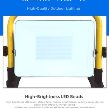 Bluetooth vonkajší vysokovýkonný floodlight 50W, prenosný IP65 vodotesný kempingový svetlo s dlhou výdržou batérie