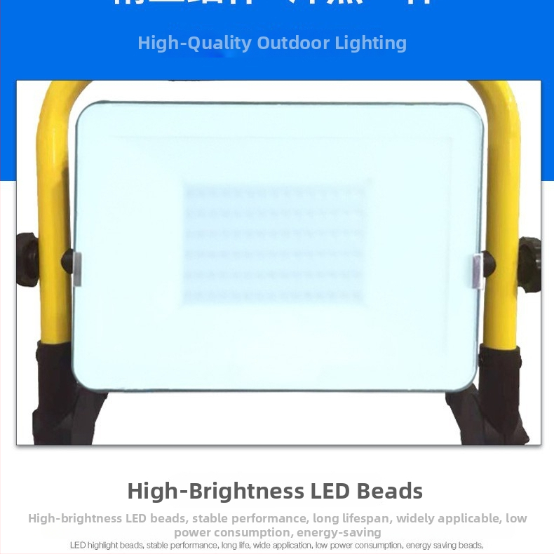 Bluetooth vonkajší vysokovýkonný floodlight 50W, prenosný IP65 vodotesný kempingový svetlo s dlhou výdržou batérie