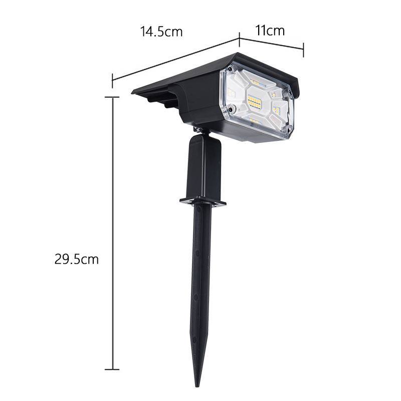 LED ηλιακή λάμπα γκαζόν, εξωτερικός αδιάβροχος προβολέας κήπου με βάση στο έδαφος