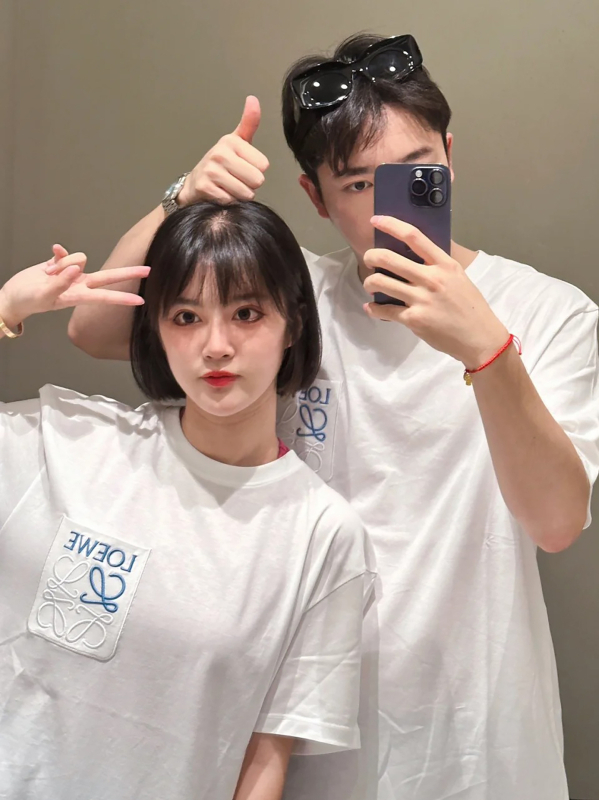 Luojia ανδρικό κοντομάνικο T‑shirt με κέντημα, χαλαρή γραμμή, στρογγυλός λαιμός, καθαρό βαμβάκι