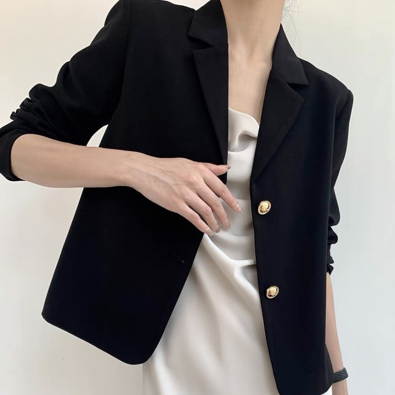 Dámske čierne krátke sako do kostýmu, minimalistický štýl, Chanel inšpirovaný, 2022 nový model