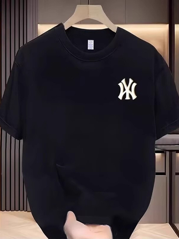 Ανδρικό κοντομάνικο T-shirt από 250 g διπλής κλωστής βαμβάκι, βαρύ streetwear στυλ
