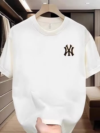 Ανδρικό κοντομάνικο T-shirt από 250 g διπλής κλωστής βαμβάκι, βαρύ streetwear στυλ