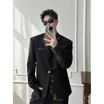 Férfi tavasz–ősz casual zakó, laza szabás, Harajuku ihletésű, koreai stílusú retro öltöny prémium érzéssel