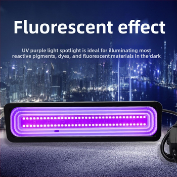 LED reflektor pre vnútorné aj vonkajšie použitie s IR diaľkovým ovládaním, UV svetlo, RGB fialová, IP65, 30W