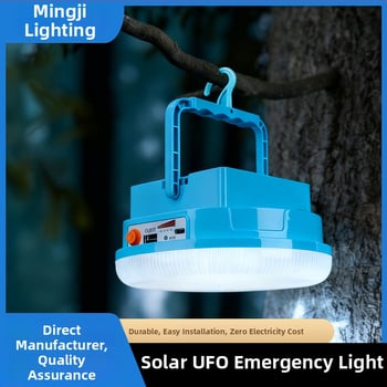 Solárna LED UFO žiarovka, núdzové svetlo pre vonkajšie použitie, záhrada a dvore, vodotesný reflektor