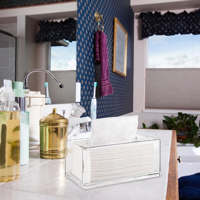 Ακρυλικό κουτί χαρτοπετσετών, διαφανές και λείο, πολυτελής σχεδιασμός για αυτοκίνητο και σπίτι
