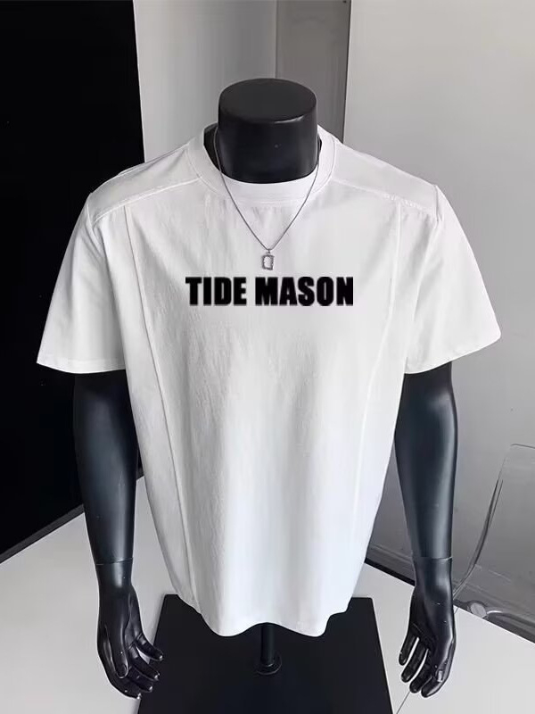 Αντρικό T-shirt με patchwork κοντό μανίκι, καλοκαίρι 2026, χαλαρή γραμμή, στρογγυλή λαιμόκοψη, casual