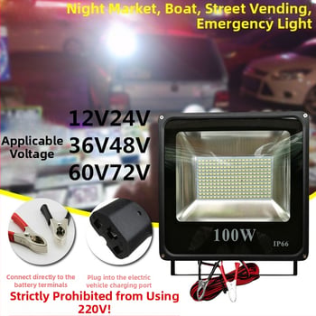 LED reflektor s nízkym napätím pre vonkajšie použitie, 12-85V AC/DC, 240 LED, približne 3000 lm, lúč 145°, hliníkové puzdro, IP65, model TGD02, určený pre vonkajšie prostredie a námorné aplikácie