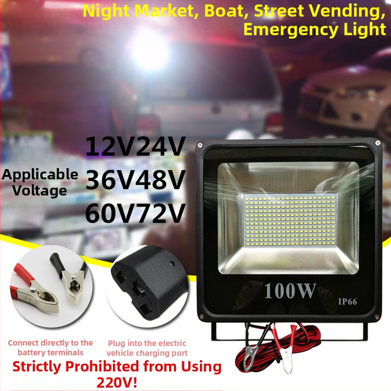 LED reflektor s nízkym napätím pre vonkajšie použitie, 12-85V AC/DC, 240 LED, približne 3000 lm, lúč 145°, hliníkové puzdro, IP65, model TGD02, určený pre vonkajšie prostredie a námorné aplikácie