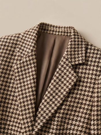 Γυναικείο σακάκι σε μοτίβο Houndstooth, κοντό μήκος, 2021 φθινοπωρινό–χειμερινό νέο μοντέλο, κομψό και ευέλικτο
