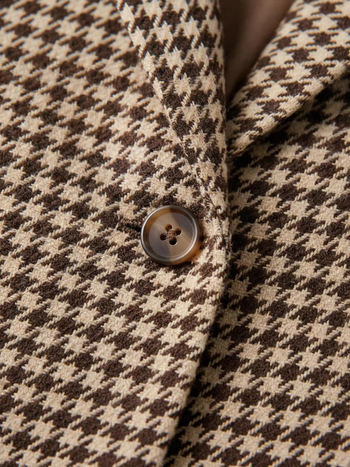 Γυναικείο σακάκι σε μοτίβο Houndstooth, κοντό μήκος, 2021 φθινοπωρινό–χειμερινό νέο μοντέλο, κομψό και ευέλικτο