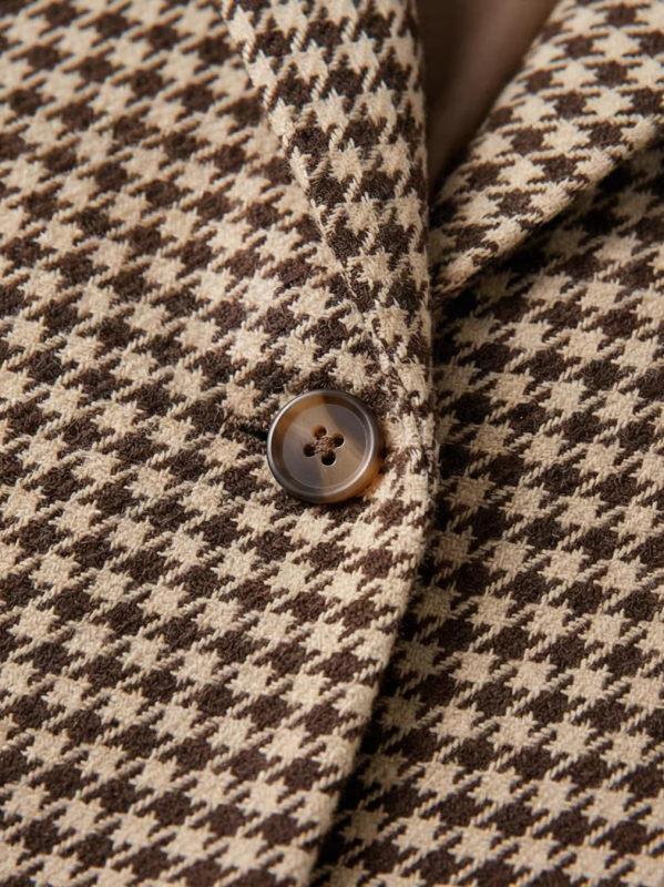 Γυναικείο σακάκι σε μοτίβο Houndstooth, κοντό μήκος, 2021 φθινοπωρινό–χειμερινό νέο μοντέλο, κομψό και ευέλικτο