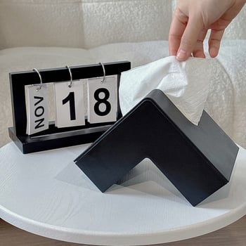 Πολυτελής θήκη χαρτοπετσετών για το σαλόνι, σε τραπεζάκι καφέ, μοντέρνος μινιμαλιστικός σχεδιασμός