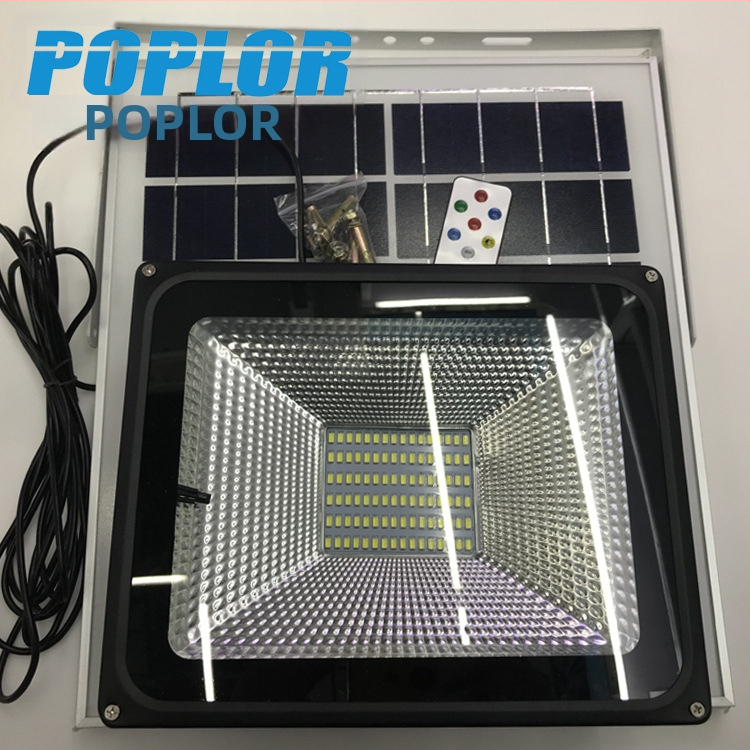 LED solárny reflektor pre vonkajšie osvetlenie, 10/20/30/50/100W, ovládanie zvukom a svetlom, vodeodolný, s diaľkovým ovládaním