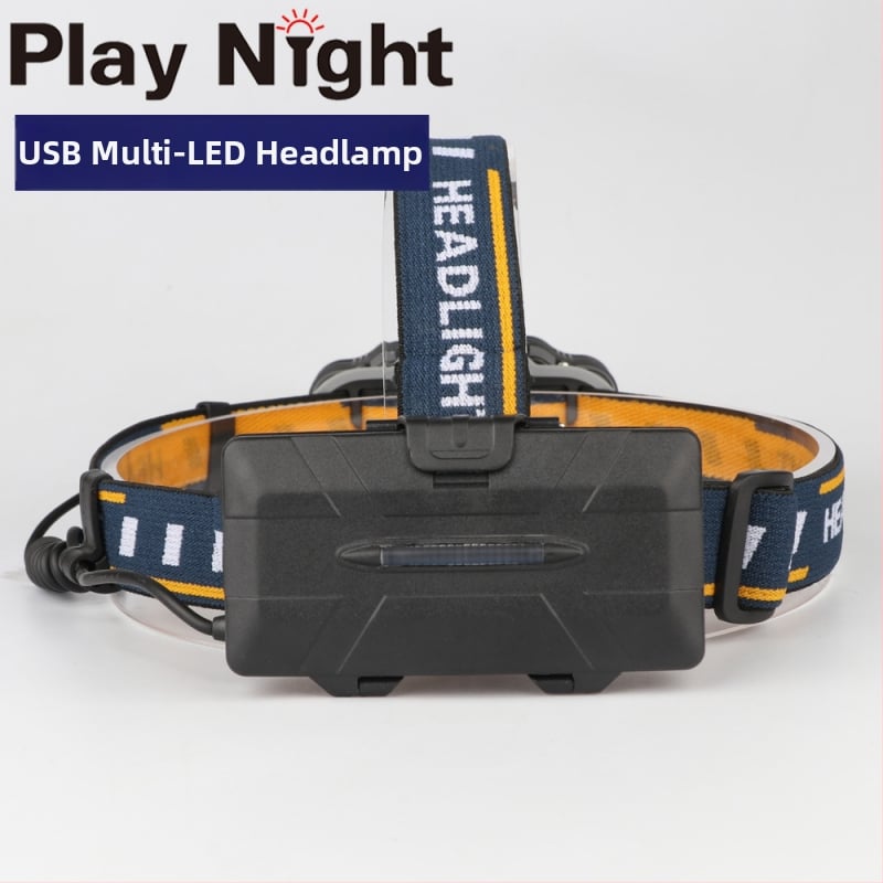 Nočná rybárska čelovka s COB floodlightom, 8 LED, červené svetlo, nepremokavá, USB nabíjanie, dlhá výdrž batérie