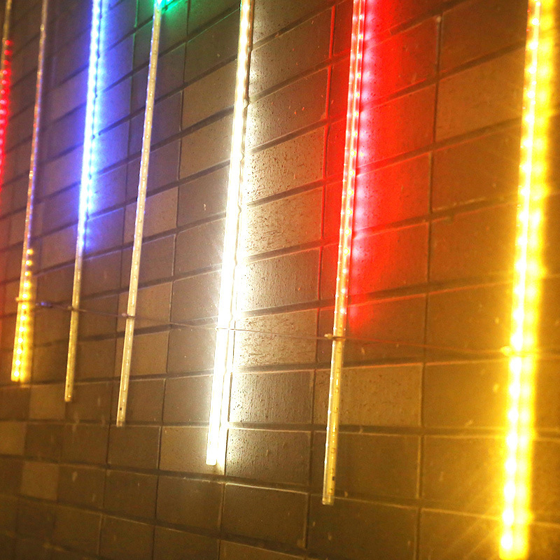 LED βροχή μετεωριών εξωτερικής χρήσης, αδιάβροχη διακοσμητική γιρλάντα φωτισμού για δέντρα με πολύχρωμα αστέρια που αναβοσβήνουν