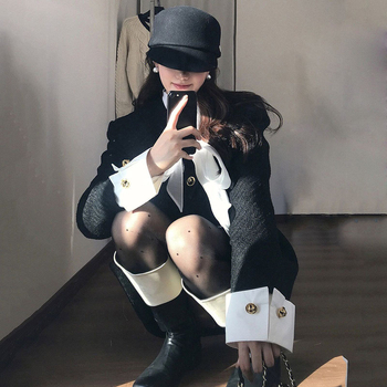 Γυναικείο παλτό σε στιλ Chanel από tweed, κομψό για φθινόπωρο-χειμώνα, υψηλής ποιότητας