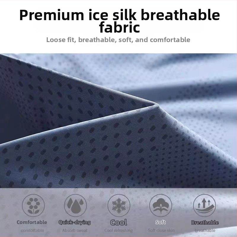 Pánske rýchloschné tričko z ice-silk, priedušné letné krátke rukávy pre beh a fitness