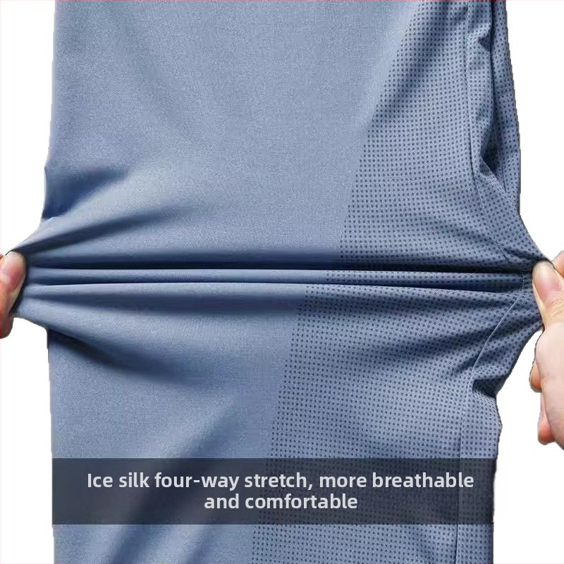Pánske rýchloschné tričko z ice-silk, priedušné letné krátke rukávy pre beh a fitness