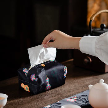 Kínai stílusú zsebkendő-tartó teaszobához, porvédett tároló, otthoni dekoráció, retro–modern dizájn