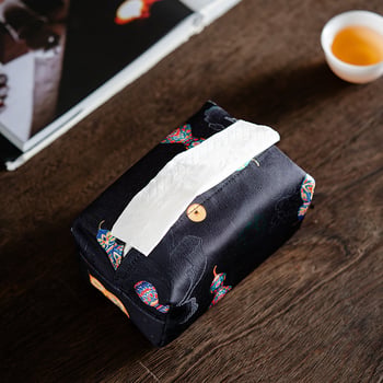 Kínai stílusú zsebkendő-tartó teaszobához, porvédett tároló, otthoni dekoráció, retro–modern dizájn
