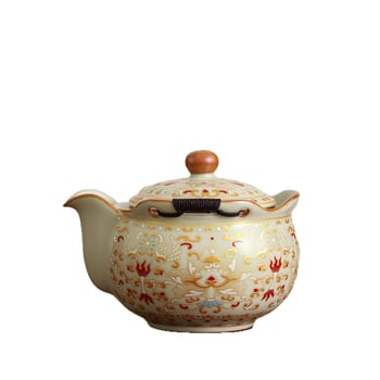 Ručne vyrobený keramický čajník Kung Fu, čínskeho štýlu, s filtrom, Ru porcelán s praskanou glazúrou