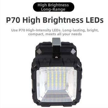 LED prenášateľná multifunkčná lampa P90, dvojhlavá, dlhý dosah, kempingová lampička, nabíjateľná