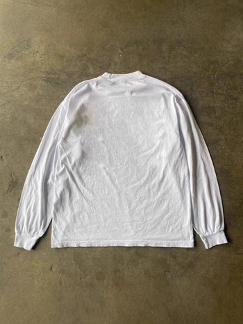 Βαρύ βαμβακερό T‑shirt με λαιμόκοψη στρογγυλή, μακριά μανίκια, φαρδιά γραμμή, αμερικανικό ρετρό τύπωμα για άνδρες
