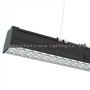 LED lineárna zavesená lampa – moderná dlhá lišta pre učebňu a zasadaciu miestnosť, obdĺžnikový tvar, spojiteľná