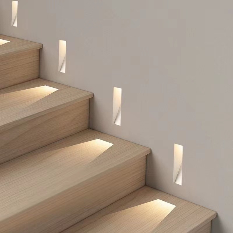 LED φως ποδιού χωρίς πλαίσιο για διαδρόμους και σκάλες, εντοιχισμένο φωτιστικό γωνίας τοίχου, μινιμαλιστικός σχεδιασμός