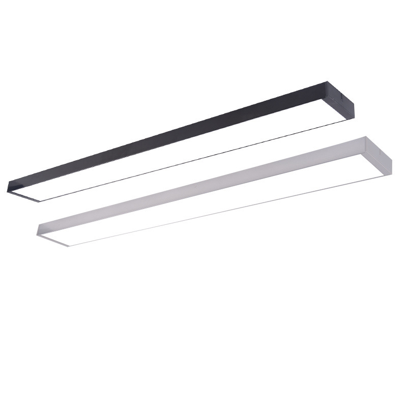 Iroda LED csíklámpa – téglalap alakú U-formájú keret és négyzet alakú függő vezetéssel