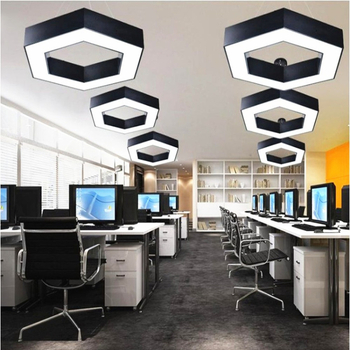 Hexagonális LED irodai lámpa kreatív dizájnnal – irodai világítás, függesztett
