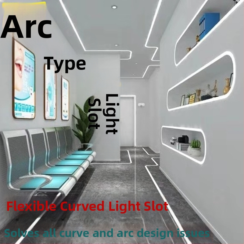 LED silikónový ohybný kanál s zakriveným hliníkovým žľabom, zabudovaná mäkká svetelná lišta