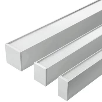 IP65 vízálló lineáris LED világítócső négyszögprofilban, 1,2 m hosszú, irodai és külső falak megvilágításához, alumínium ház, 288 LED, 6000K, 4000 lm, PF 0,9, CRI 80