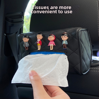Cutie din piele pentru șervețele auto, suport agățat pentru parasolarul mașinii, accesoriu interior luxos