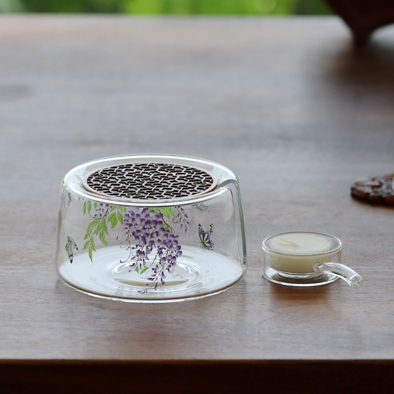 Új kínai stílusú teafőző Wisteria virággal a pirításra és infúzióra; Kung Fu tea szett kiegészítője télies hangulathoz