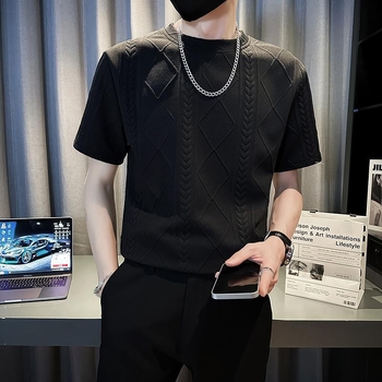 Ανδρικό κοντομάνικο T‑shirt από Ice Silk, γρήγορο στέγνωμα, δροσιστική αίσθηση, καλοκαίρι, χαλαρή γραμμή, υψηλής ποιότητας