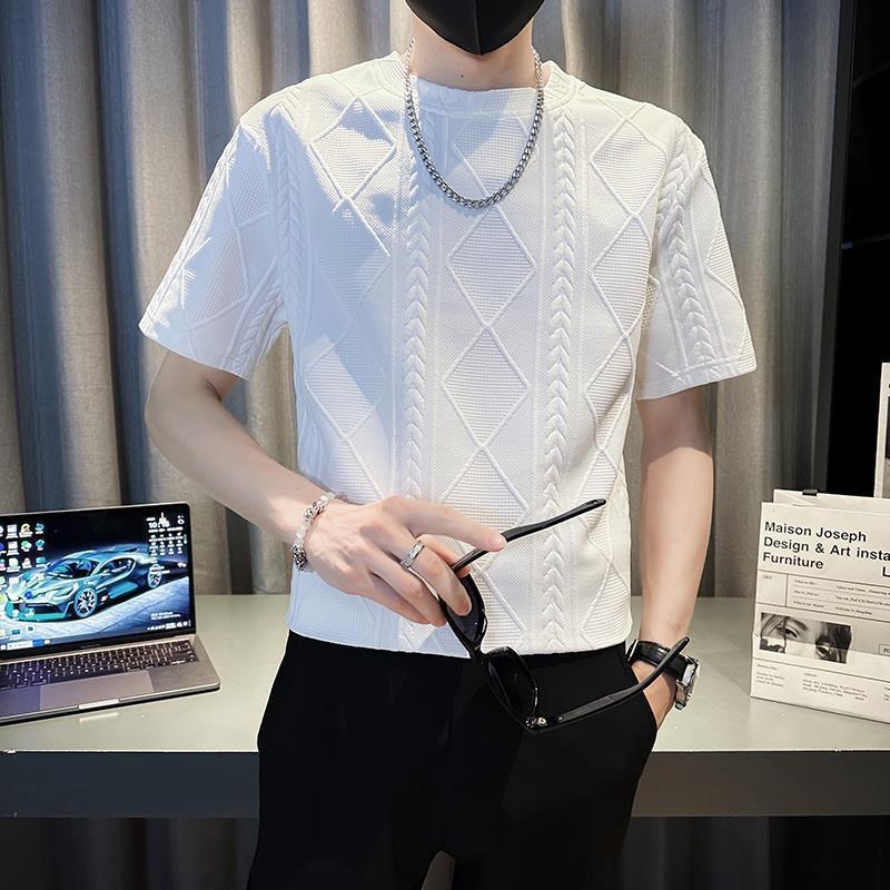 Ανδρικό κοντομάνικο T‑shirt από Ice Silk, γρήγορο στέγνωμα, δροσιστική αίσθηση, καλοκαίρι, χαλαρή γραμμή, υψηλής ποιότητας