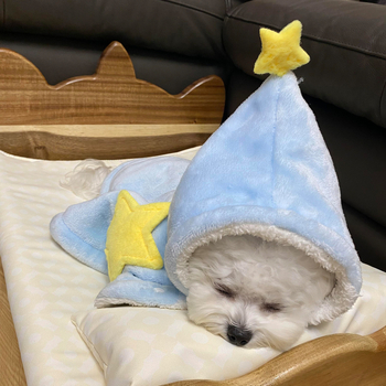 Fleecový plášť pre psa na jeseň a zimu, plyšové oblečenie v štýle deky pre malé a stredné psy (Bichon Frisé/Teddy)