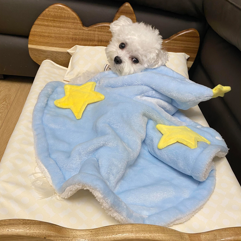 Fleecový plášť pre psa na jeseň a zimu, plyšové oblečenie v štýle deky pre malé a stredné psy (Bichon Frisé/Teddy)