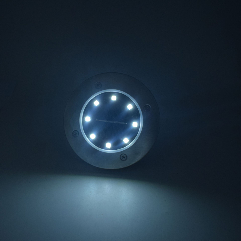 8-LED ηλιακό φωτιστικό εδάφους από ανοξείδωτο ατσάλι με ακίδα, για γκαζόν και αυλή, αδιάβροχο, νέο μοντέλο