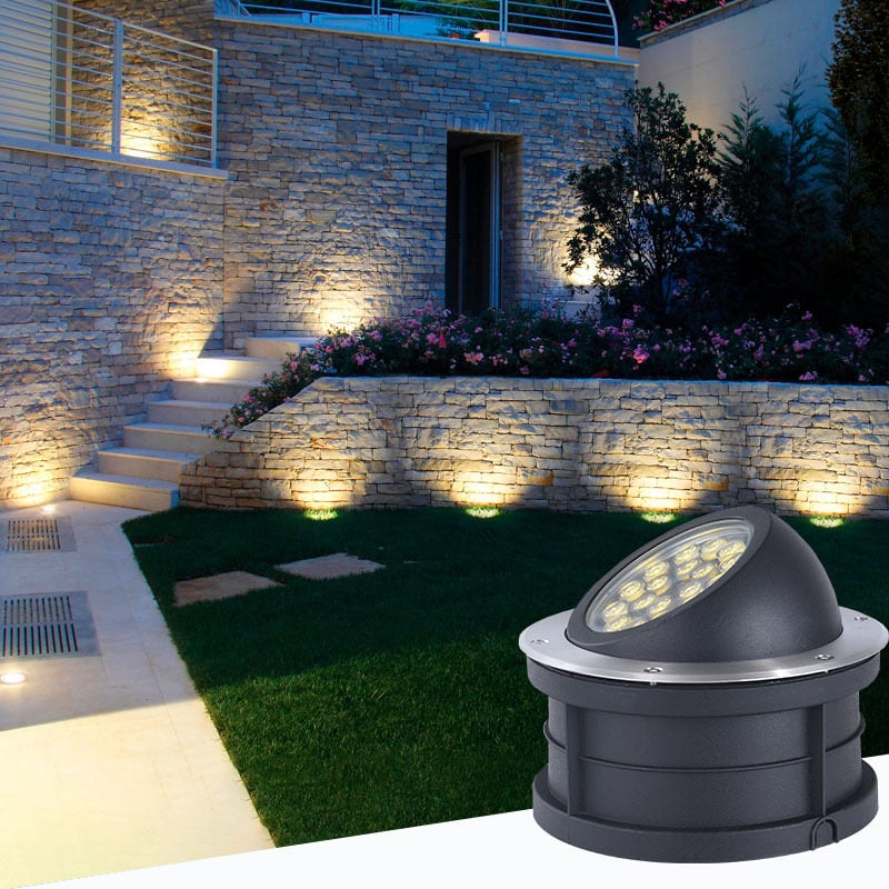 Polarized LED υπόγειο φως, ενσωματωμένο COB 10W, κυκλικό αδιάβροχο εξωτερικό φωτιστικό τοπίου